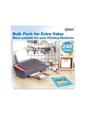 Uinkit Thin Inkjet Glossy Photo Paper Bulk 240 Sheets 8.5x11 Inches 36LB fo…
